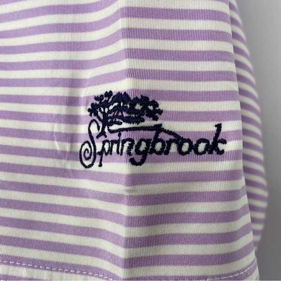 FootJoy Performance Polo Short Sleeve Large Purple White Striped Golf Shirt - Picture 7 of 12